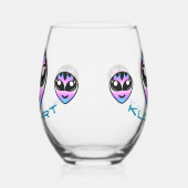 Trans Pride Alien Stemless wijnglas Wijnglas Zonder Voet (Rechts)