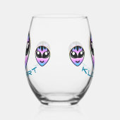 Trans Pride Alien Stemless wijnglas Wijnglas Zonder Voet (Links)