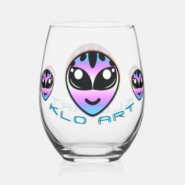 Trans Pride Alien Stemless wijnglas Zonder Voet