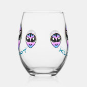 Trans Pride Alien Stemless wijnglas Zonder Voet (Links)
