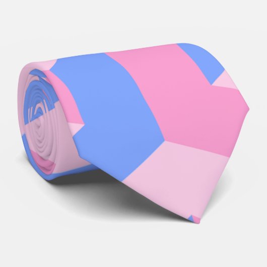 Trans Pride Block Stropdas: Modern Pride Statement Stropdas (Opgerold)