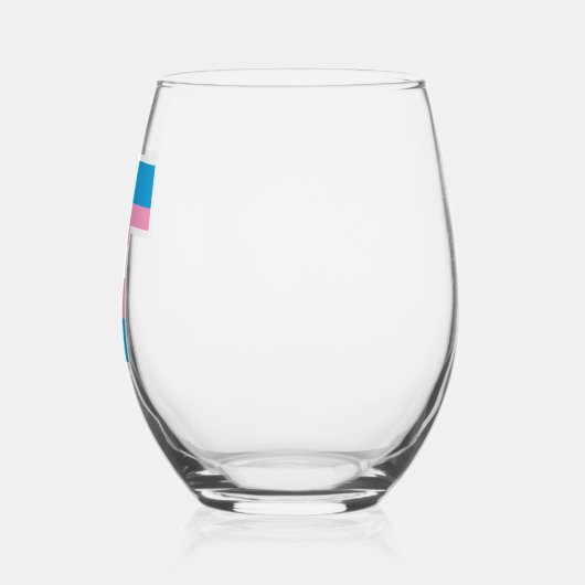 Trans Pride Capital naar Stemless Wine Glass Wijnglas Zonder Voet (Links)