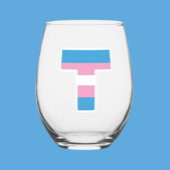 Trans Pride Capital naar Stemless Wine Glass Wijnglas Zonder Voet