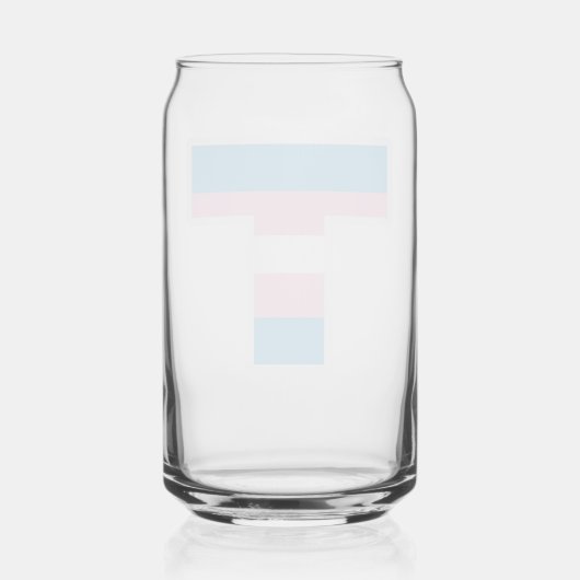 Trans Pride Capital T Can Glass Blikvorm Glas (Achterkant)