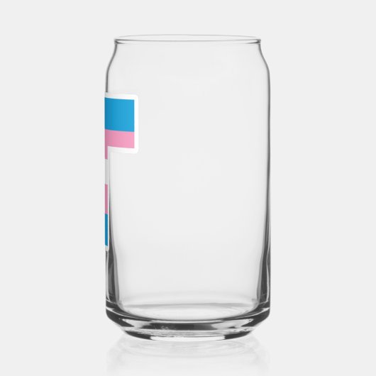 Trans Pride Capital T Can Glass Blikvorm Glas (Links)