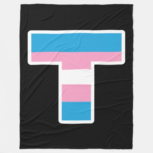 Trans Pride Capital T Fleece Blanket (Voorkant)