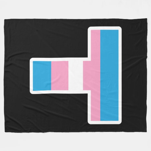 Trans Pride Capital T Fleece Blanket (Voorkant (Horizontaal))