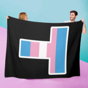 Trans Pride Capital T Fleece Blanket Deken