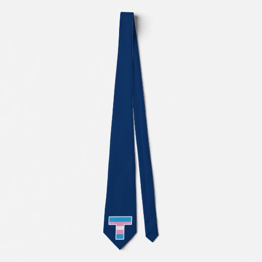 Trans Pride Capital T Necktie Stropdas (Voorkant)