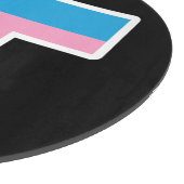 Trans Pride Capital T ronde glazen snijplank (Hoek)