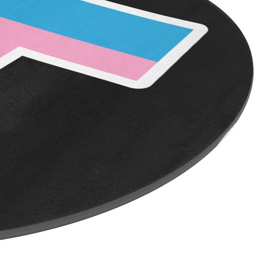 Trans Pride Capital T ronde glazen snijplank (Hoek)