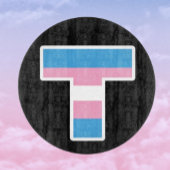 Trans Pride Capital T ronde glazen snijplank