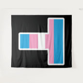 Trans Pride Capital T Tapestry Wandkleed (Voorkant (horizontaal))