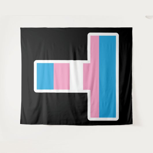 Trans Pride Capital T Tapestry Wandkleed (Voorkant (horizontaal))