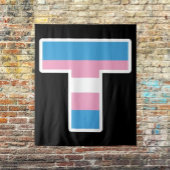 Trans Pride Capital T Tapestry Wandkleed