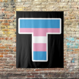 Trans Pride Capital T Tapestry Wandkleed