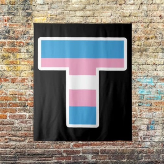 Trans Pride Capital T Tapestry Wandkleed