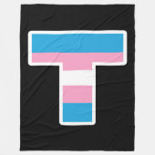 Trans Pride Capital T Vliesdeken Fleece Deken (Voorkant)