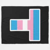 Trans Pride Capital T Vliesdeken Fleece Deken (Voorkant (Horizontaal))