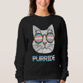 Trans Pride Cat Purride Transgender Flag Lgbt Men  Trui (Voorkant)