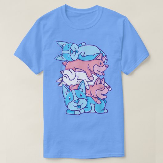 Trans Pride Corgi Pile Transgender T-shirt (Design voorkant)