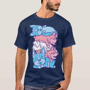 Trans Pride Corgi Stapel Transgender1330 T-shirt