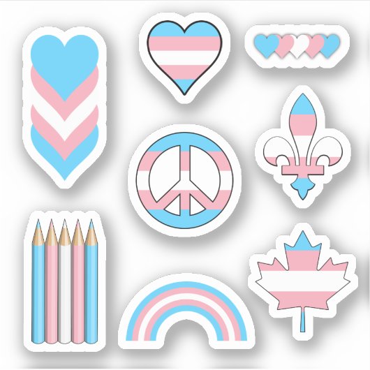 Trans Pride Design II Sticker (Voorkant)