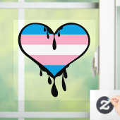 Trans Pride Druppelend Hart Raamsticker (Huis)