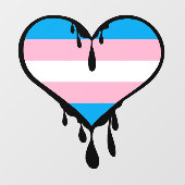 Trans Pride Druppelend Hart Raamsticker (Vel)