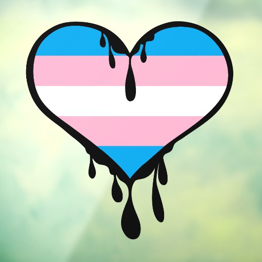 Trans Pride Druppelend Hart Raamsticker (Vel 3)