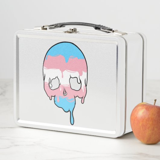 Trans Pride druppelende schedel (In situ)