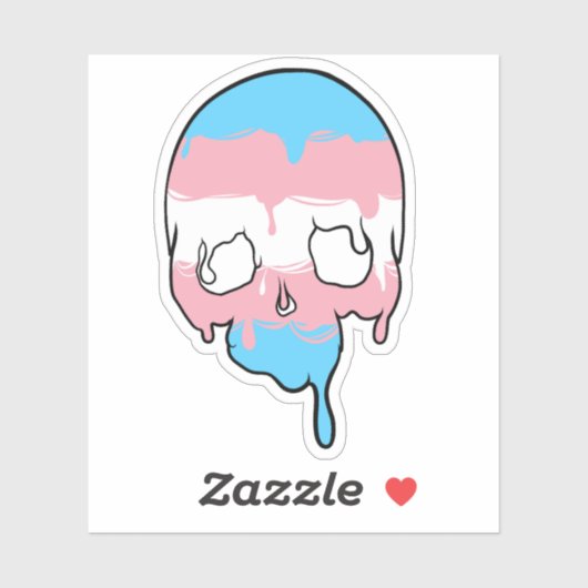 Trans Pride druppelende schedel Sticker (Vel)