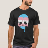 Trans Pride druppelende schedel T-shirt (Voorkant)