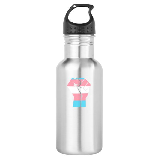 Trans Pride eerste ontwerp voor gelijkheid Waterfles (Voorkant)