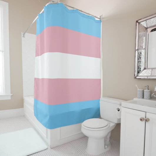 Trans Pride Flag Douchegordijn (In situ)