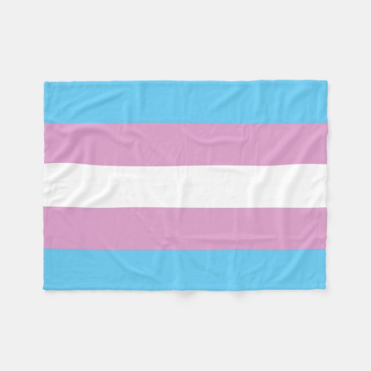 Trans Pride Flag Fleece Deken (Voorkant (Horizontaal))