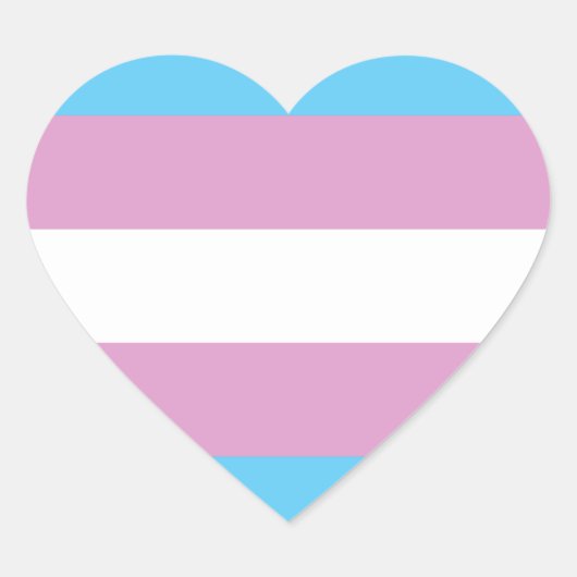Trans Pride Flag Hart Sticker (Voorkant)