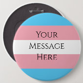  Trans Pride Flag - Huge Ronde Button 6,0 Cm (Voorkant /achterkant)