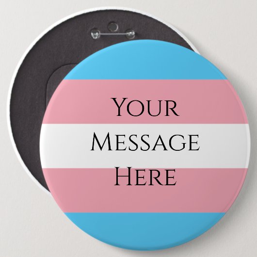  Trans Pride Flag - Huge Ronde Button 6,0 Cm (Voorkant /achterkant)