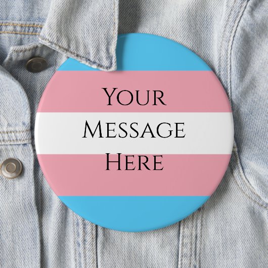  Trans Pride Flag - Huge Ronde Button 6,0 Cm (In situ)