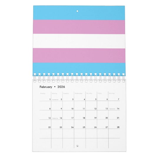 Trans Pride Flag Kalender (Feb 2026)
