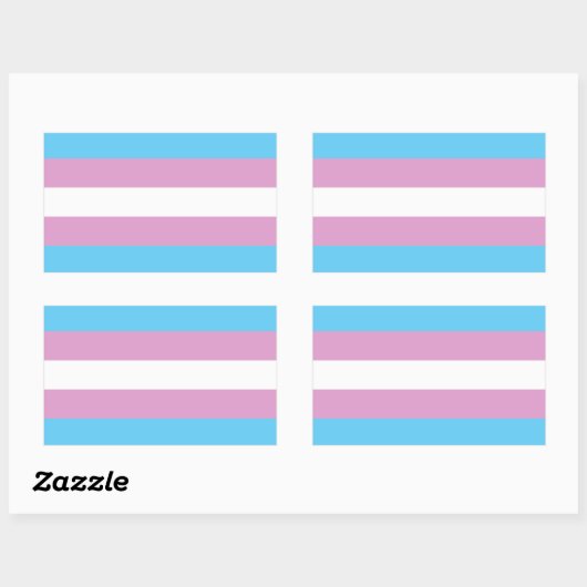 Trans Pride Flag Rechthoekige Sticker (Vel)