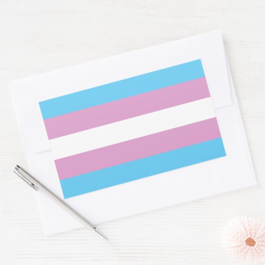 Trans Pride Flag Rechthoekige Sticker (Envelop)