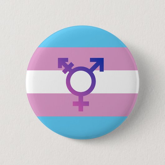 Trans Pride Flag Ronde Button 5,7 Cm (Voorkant)