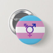Trans Pride Flag Ronde Button 5,7 Cm (Voorkant /achterkant)