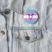Trans Pride Flag Ronde Button 5,7 Cm (In situ)