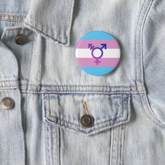 Trans Pride Flag Ronde Button 5,7 Cm (In situ)