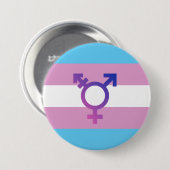 Trans Pride Flag Ronde Button 7,6 Cm (Voorkant /achterkant)