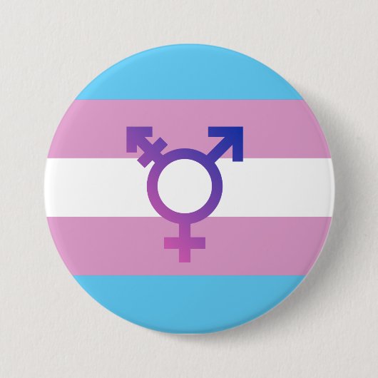 Trans Pride Flag Ronde Button 7,6 Cm (Voorkant)