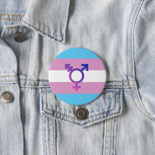 Trans Pride Flag Ronde Button 7,6 Cm (In situ)